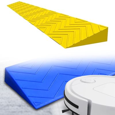 Rubber Threshold Channel Doorway Ramp 2" Rise Recycled Rubber Rated Load Capacity Non-Slip Surface for Wheelchair, Sweeping Robot, Bike (Color : Yellow, Size : 100 * 13 * 6.5CM)