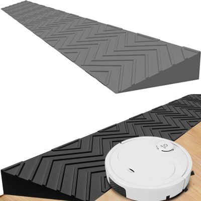 2 Inch Threshold Ramps for Doorways, Indoor Kerb Ramp Easy Portable Door Step Accessible Channel for Doorway Walker Elderly Stairs Wheelchair Cleaning Robot (Color : Gray, Size : 100 * 12 * 5.5CM)