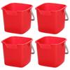 Peohud 4 Pack Sanitizing Buckets, 3 Quart Small Cleaning Pail, Square Detergent Bucket with Spout and Handle for Home, Offices, School, Commercial Use view 1
