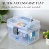 MyGift 10 Inch Premium Clear First Aid Kit Bin with Detachable Tray and Gray Top Handle, Portable Emergency Kit, Medical Supply Travel Tote, Medicine Storage Box Container view 2