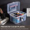 MyGift 10 Inch Premium Clear First Aid Kit Bin with Detachable Tray and Gray Top Handle, Portable Emergency Kit, Medical Supply Travel Tote, Medicine Storage Box Container view 3