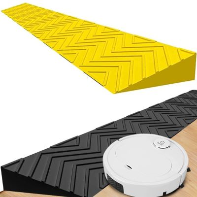 2 Inch Threshold Ramps for Doorways, Indoor Kerb Ramp Easy Portable Door Step Accessible Channel for Doorway Walker Elderly Stairs Wheelchair Cleaning Robot (Color : Yellow, Size : 100-13 * 6CM)