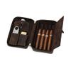 CONTACTS Cigar Humidor Leather Business Cigars Box Travel 5 Finger Cigars Clutch Organizer with Cigar Cutter Slot Lighter Slot view 1