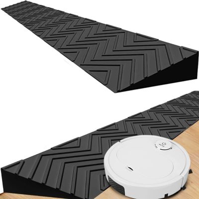 2 Inch Threshold Ramps for Doorways, Indoor Kerb Ramp Easy Portable Door Step Accessible Channel for Doorway Walker Elderly Stairs Wheelchair Cleaning Robot (Color : Black, Size : 100 * 8 * 2.5CM)