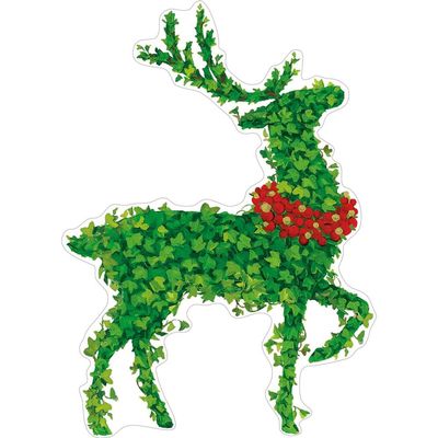 Caspari Stag Topiary Decorative Die-Cut Gift Tag  Pack of 4, Decorative Holiday Cardstock Tag with Hanging Loop, Perfect for Gifts, Stockings & Keepsakes
