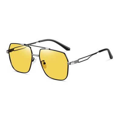 Full lens Polarized Reading Sunglasses for Men Driving Running Sports Square Night Vision Reader Sun Glasses Anti Glare. (black yellow, 3.25, multiplier_x)
