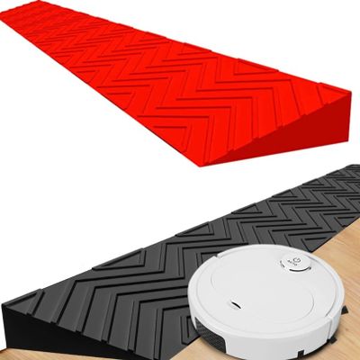2 Inch Threshold Ramps for Doorways, Indoor Kerb Ramp Easy Portable Door Step Accessible Channel for Doorway Walker Elderly Stairs Wheelchair Cleaning Robot (Color : Red, Size : 100 * 7 * 1.5CM)