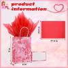 24 Pcs Valentines Day Gift Bag Valentines Kraft Paper Bags with Red Tissue Paper Heart Shaped Treat Goodies Bag Wrapping for Wedding Holiday Party Favor Decorations Kids Classroom Exchange Prizes view 4