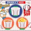 200 Pieces Baseball Party Snack Bowl Ice Cream Bowls 9 oz Soup Cup Baseball Serving Dishes for Parties Disposable Paper Food Tasting Cups Baseball Party Supplies Game Day Decorations Dessert Cups view 2