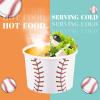 200 Pieces Baseball Party Snack Bowl Ice Cream Bowls 9 oz Soup Cup Baseball Serving Dishes for Parties Disposable Paper Food Tasting Cups Baseball Party Supplies Game Day Decorations Dessert Cups view 3