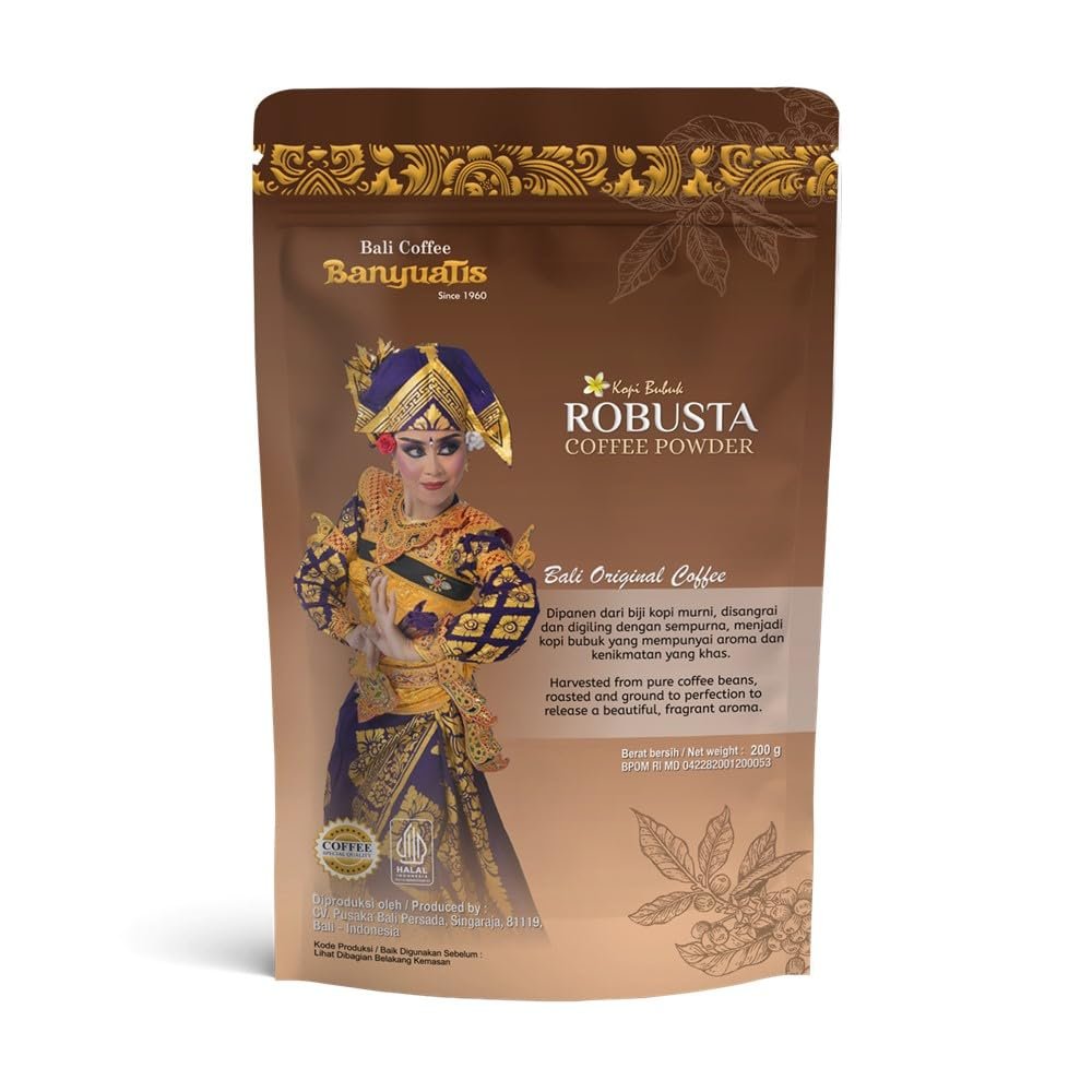 BanyuaTis Indonesia Bali Coffee Robusta Powder Foil 200g
