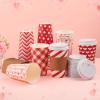 Sosation 90 Pcs/ 30 Set Valentine's Day Coffee Paper Cups with Lids and Sleeves 16 oz Disposable Hot Cocoa Cups Valentines Pink Paper Beverage Tumbler for Hot Chocolate Bar Accessories, 6 Styles view 4