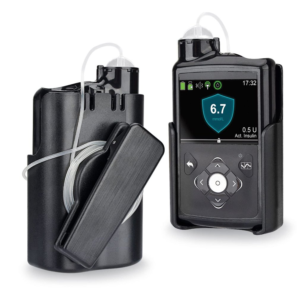 Healvaluefit Insulin Pump Holder 360 Rotatable, Insulin Pump Case with Clip for Medtronic MiniMed 630G 640G 670G 770G, Sturdy and Durable Clip (Black)