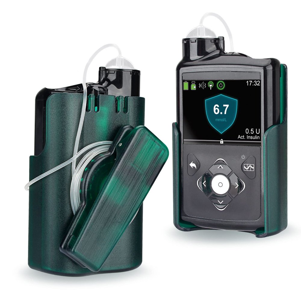 Healvaluefit Insulin Pump Holder 360 Rotatable, Insulin Pump Case with Clip for Medtronic MiniMed 630G 640G 670G 770G, Sturdy and Durable Clip (Green)