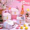 TaoBary 12 Pcs Floral Fairy Treat Boxes Floral Fairy Garden Goodie Party Favor Butterfly Theme Gift Boxes for Girl Birthday Baby Shower Party Supplies view 3