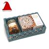 Jaiccha Ghasitaram Christmas Gifts Blue Wooden Tray with Kaju Katlis and Mix Dryfruits Jar view 1