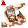 Jaiccha Ghasitaram Christmas Gifts Jute Box of Mix Dryfruits, Kaju Katli and Roli Chawal Wooden Thali view 1