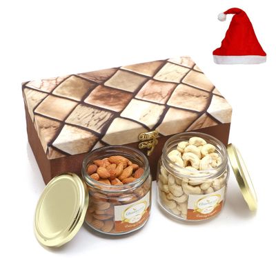 Jaiccha Ghasitaram Christmas Gifts Miracle Box of 2 Jars of Cashews and Almonds