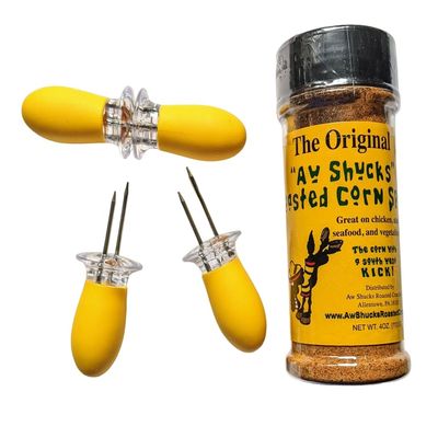 Awshucks Roasted Southwest Corn Seasoning and 2 Pair of Corn Holders