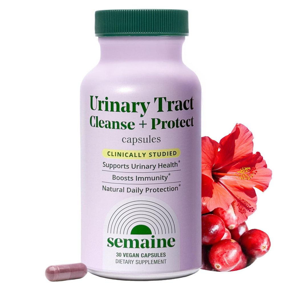 Semaine Urinary Tract Cleanse & Protect 30 ct, Bladder Support Supplement for Women, Flushes Urinary Tract. Combines Cranberry Proanthocyanidins with Hibiscus.
