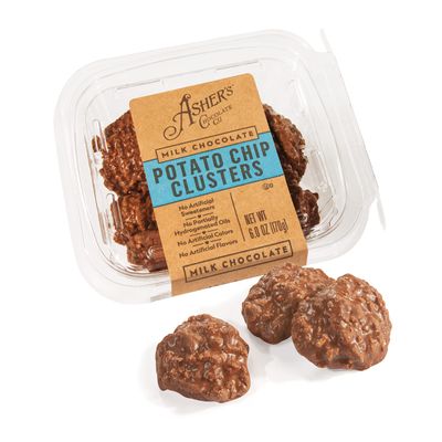 Asher's Chocolate Company, Delicious Chocolate Potato Chip Clusters, Made from the Finest Kosher Chocolate, Family Owned Since 1892 (6oz, Milk Chocolate)