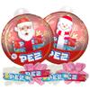 Needzo Christmas Santa Claus Candy Dispenser Ornament, Assorted Flavor Refill Candies, Holiday Gift Set Stocking Stuffer for Boys or Girls, Pack of 2 (PEZ round ornaments) view 1