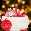 Needzo Christmas Santa Claus Candy Dispenser Ornament, Assorted Flavor Refill Candies, Holiday Gift Set Stocking Stuffer for Boys or Girls, Pack of 2 (PEZ round ornaments) view 3