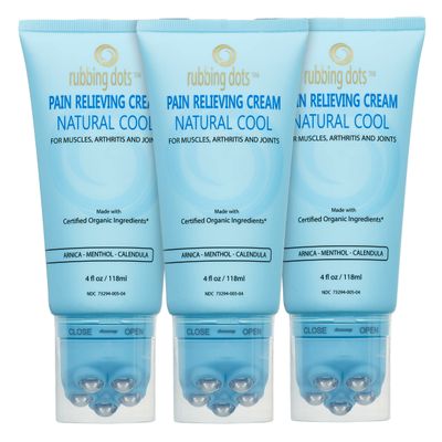Rubbing Dots Pain Relief Cream Arthritis & Muscle Pain Reliever Massage Rollers Tri-Pack 4 fl oz Each Tube