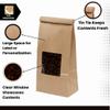 1 Pound Kraft Paper Tin Tie Coffee/Tea Bags With Window - Great for Pastries, Candy, and Bakery Packaging (100) view 4