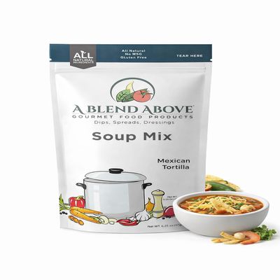 A Blend Above Mexican Tortilla Soup Mix, Tortilla Soup, Vegan Friendly, All Natural, No MSG, No Preservatives, Low Sodium, 6 Servings, Easy to Make, Quick Cooking, Soup Mix, Homemade Delicious Soup