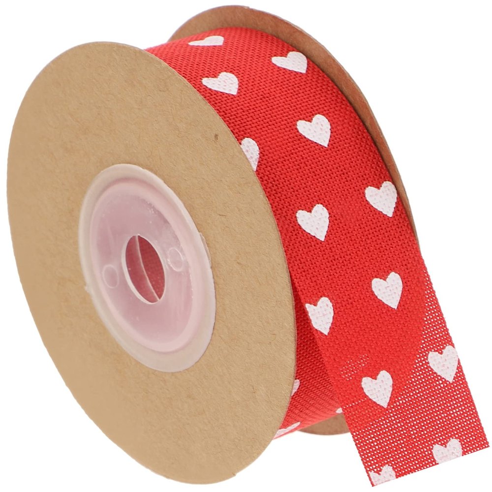 EXCEART 1roll Heart-Shaped Wedding Ribbon for Crafting Decoration Yards Red Love Ribbon for DIY Projects Valentine Day and Bridal Bouquets