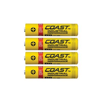 Coast 4 Pack AAA Industrial Performance Alkaline Batteries, High-Performance