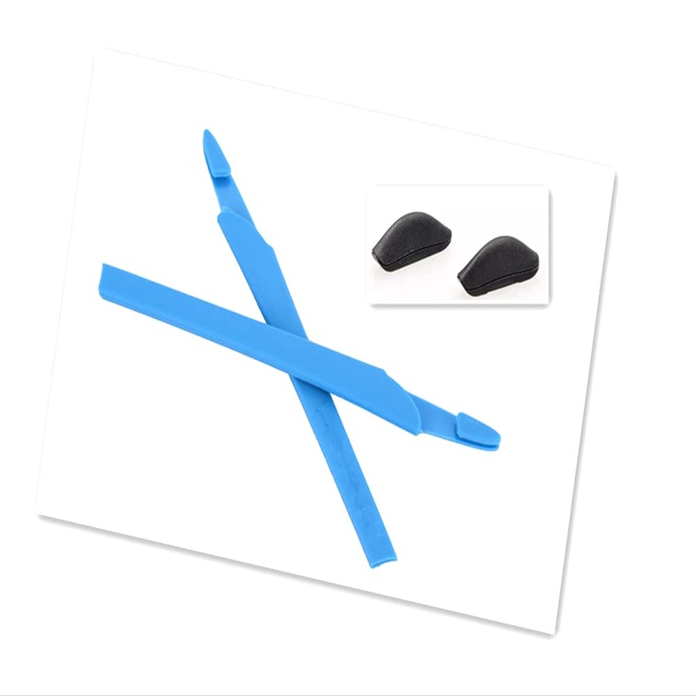 Caulo Replacement Ear Socks Sleeves + Nose Pads Compatible with Oakley Crosslink OX8027 OX8029 OX8030 OX8031 Glass Frames (Blue - 1 Set)