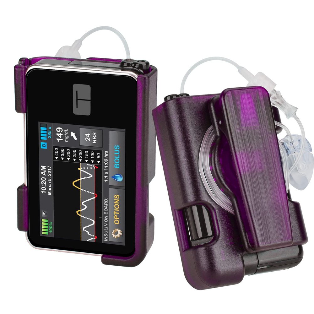 Healvaluefit Tslim x2 Pump Case with Clip, Tandem Tslim Pump Case with 360 Rotatable Clip, Tandem Tslim x2 Pump Accessories, Friendly to Screen Protector, Compatible with t:Slim, t:Slim G4 (Purple)