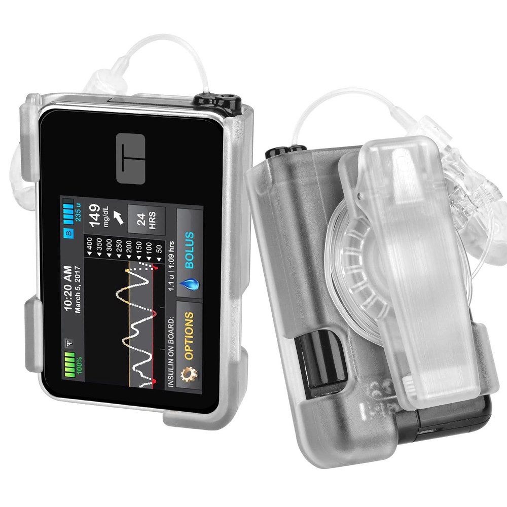 Healvaluefit Tslim x2 Pump Case with Clip, Tandem Tslim Pump Case with 360 Rotatable Clip, Tandem Tslim x2 Pump Accessories, Friendly to Screen Protector, Compatible with t:Slim, t:Slim G4 (Clear)