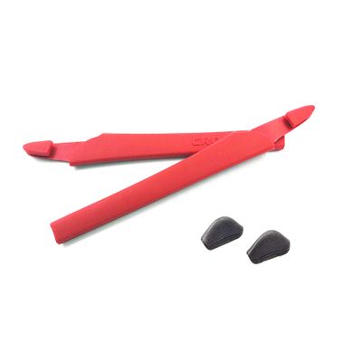 Caulo Replacement Ear Socks Sleeves + Nose Pads Compatible with Oakley Crosslink OX8027 OX8029 OX8030 OX8031 Glass Frames (Red - 1 Set)