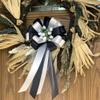 Black and White Wedding Pull Bows with Tulle Tails and Rosebuds - 8" Wide, Set of 6, Wedding Pew Bows, Aisle Decoration. Reception, Anniversary view 2