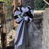 Black and White Wedding Pull Bows with Tulle Tails and Rosebuds - 8" Wide, Set of 6, Wedding Pew Bows, Aisle Decoration. Reception, Anniversary view 3