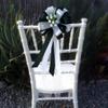 Black and White Wedding Pull Bows with Tulle Tails and Rosebuds - 8" Wide, Set of 6, Wedding Pew Bows, Aisle Decoration. Reception, Anniversary view 4