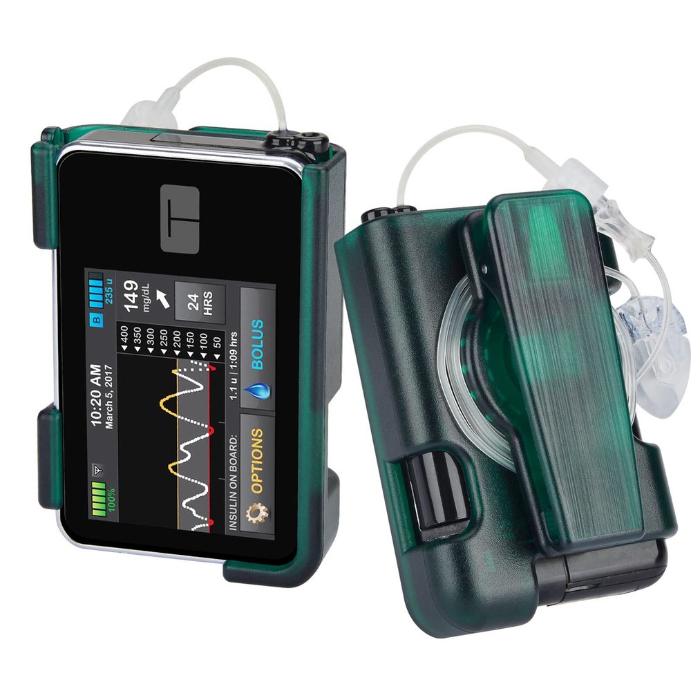 Healvaluefit Tslim x2 Pump Case with Clip, Tandem Tslim Pump Case with 360 Rotatable Clip, Tandem Tslim x2 Pump Accessories, Friendly to Screen Protector, Compatible with t:Slim, t:Slim G4 (Green)