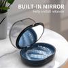 LONGMON 2 Pack Blue New Double-layer Aligner Case with Belt Chewing,Removal Tool,Cleaning Brush,Built in Mirror Orthodontic Case view 2
