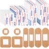 400 Pcs Bandages Bulk Various Sizes Food Service Waterproof Adhesive Bandages Sterile Processing Non Stick Strips Pad for First Aid & Wound Care Protection(4 Styles) view 1