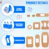 400 Pcs Bandages Bulk Various Sizes Food Service Waterproof Adhesive Bandages Sterile Processing Non Stick Strips Pad for First Aid & Wound Care Protection(8 Styles) view 3