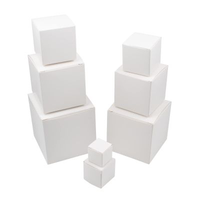 KeaJuidy Nesting Gift Boxes Prank Gift Box Surprise Birthday Box White Small Square Paper Boxes Box Inside A Box Gift Set Gift for Christmas Birthday Wedding 8 Nesting Cartons (1.2-4 Inch)