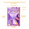 100pcs Holographic Bags for Small Business Resealable Mylar Bags for Food Storage Snack Size Ziplock Baggies with Clear Winodw Packaing Jewelry Lip Gloss Candy (3x4.7inch) view 3