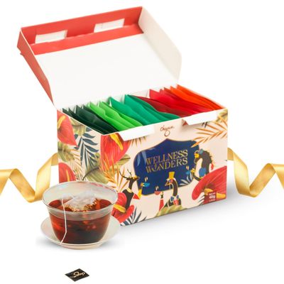 CHAYAM Assorted Tea Bags Variety Pack | 20 Pyramid Tea Bags - 5 Flavours x 4 each | Tea Bag Sampler Assortment | Green Tea, Herbal Tea Gift Box