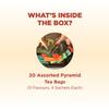 CHAYAM Assorted Tea Bags Variety Pack | 20 Pyramid Tea Bags - 5 Flavours x 4 each | Tea Bag Sampler Assortment | Green Tea, Herbal Tea Gift Box view 2