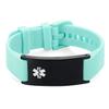 LinnaLove Personalized Medical Alert Bracelet for Men Women-Sport Stainless Steel Medical ID Bracelets Customized Engraved for Autism Allergy Diabetic Epilepsy (silver teal) view 4
