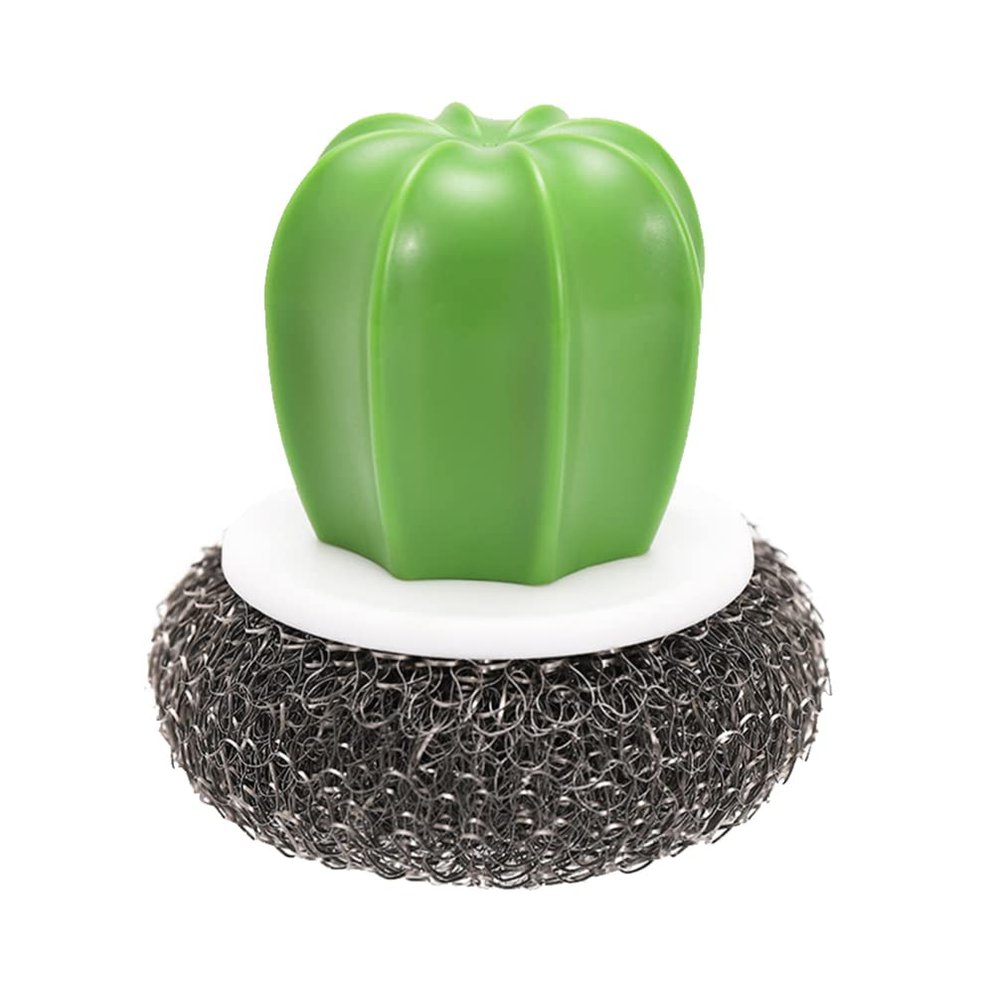Cactus Shaped Brush with Handle Remover Detachable Dish Bowl Ball Dish Pot Sink Washing Tool Kitchen Scrubber for Kitchen Black