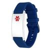 LinnaLove Personalized Medical Alert Bracelet for Men Women-Sport Stainless Steel Medical ID Bracelets Customized Engraved for Autism Allergy Diabetic Epilepsy (silver blue) view 1